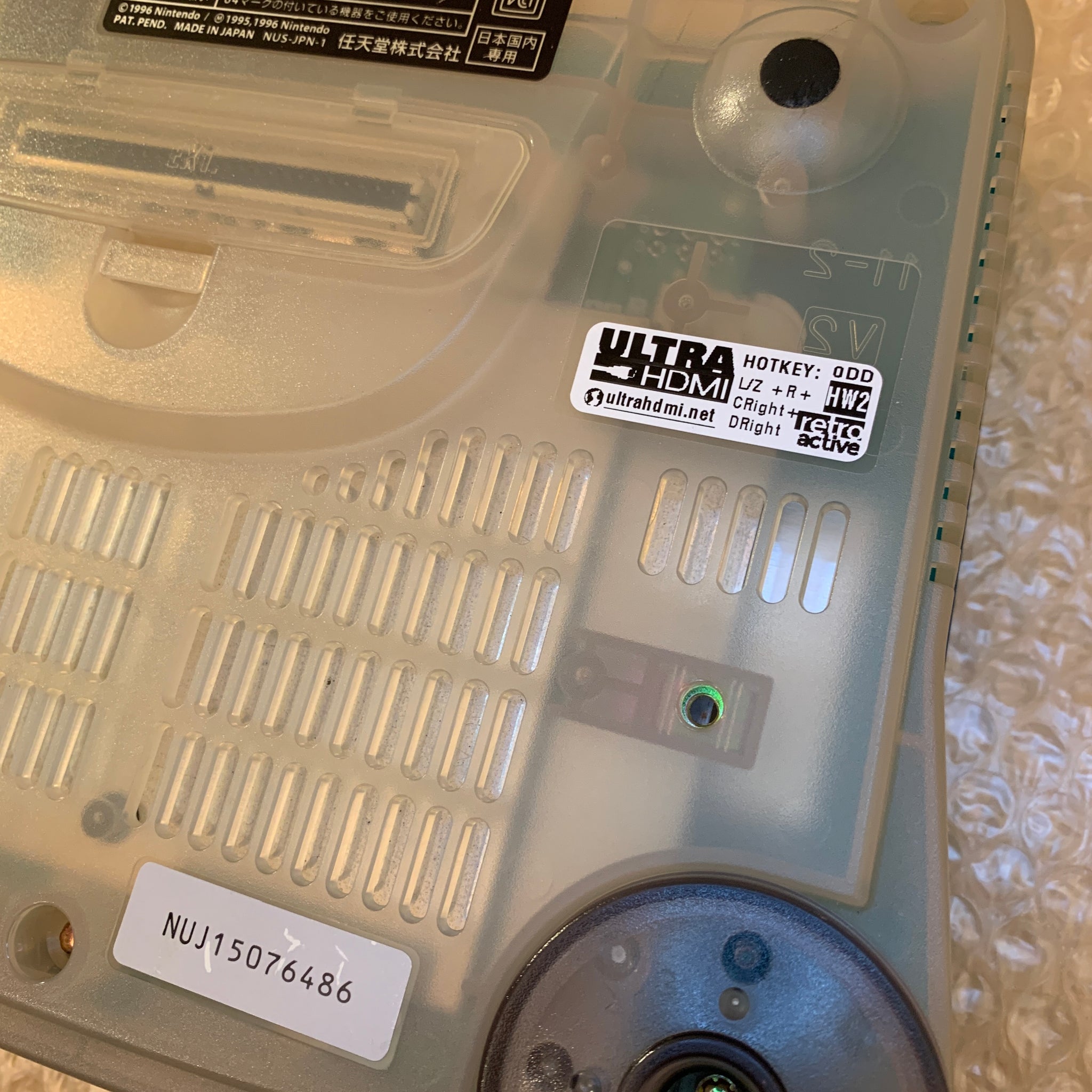 Clear Blue Nintendo 64 set with ULTRA HDMI (HW2 RGB) kit - compat - RetroAsia
