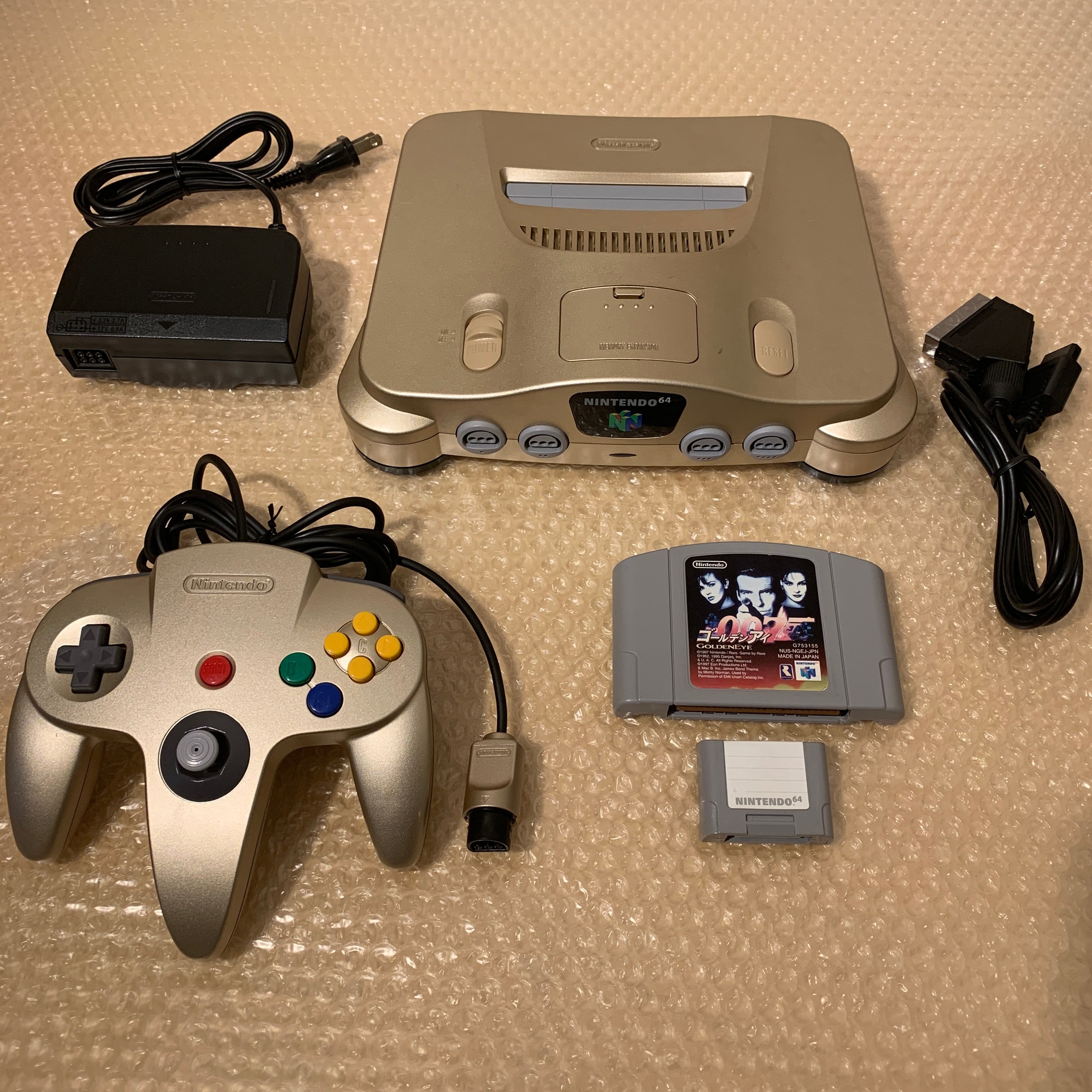 Gold Nintendo 64 set with N64Digital kit - compatible with JP and US games